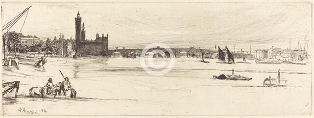 Old Westminster Bridge, 1859. Creator: James Abbott McNeill Whistler.