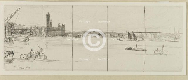Old Westminster Bridge, 1859. Creator: James Abbott McNeill Whistler.