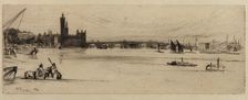 Old Westminster Bridge, 1859. Creator: James Abbott McNeill Whistler