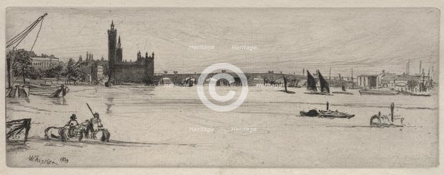 Old Westminster Bridge, 1859. Creator: James McNeill Whistler (American, 1834-1903).