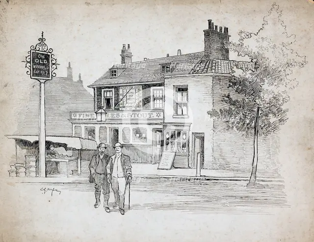 Old Windmill public house, 214-214 Chiswick High Road, Turnham Green, London, 1892-1933.   Artist: Charles George Harper.