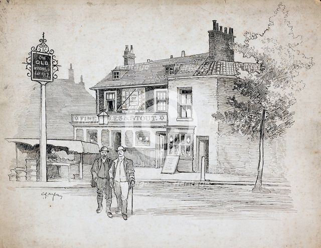Old Windmill public house, 214-214 Chiswick High Road, Turnham Green, London, 1892-1933.   Artist: Charles George Harper.