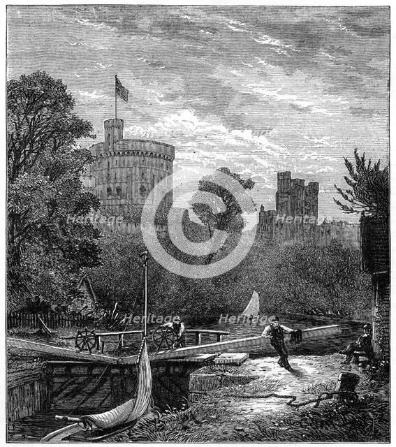 'Old Windsor Lock', 1880.Artist: Robert Taylor Pritchett