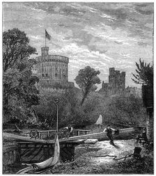 Old Windsor Lock 1880.Artist: Robert Taylor Pritchett