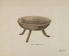 Old Wood Stool, 1936. Creator: Geoffrey Holt