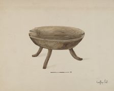 Old Wood Stool, 1936. Creator: Geoffrey Holt