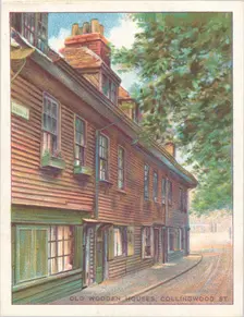 Old Wooden Houses, Collingwood St. 1929
