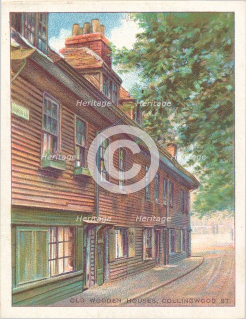 'Old Wooden Houses, Collingwood St.', 1929. Artist: Unknown.