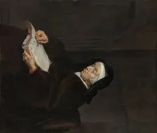 Old Woman Meditating, c.1661-c.1663. Creator: Gabriel Metsu