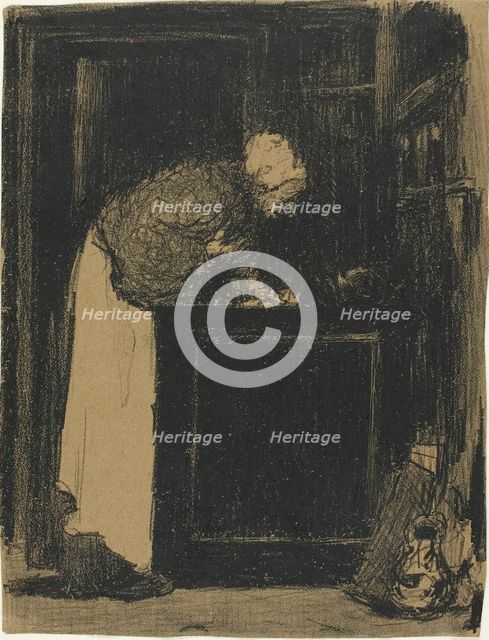 Old Woman at a Stove, 1893. Creator: Edouard Vuillard.