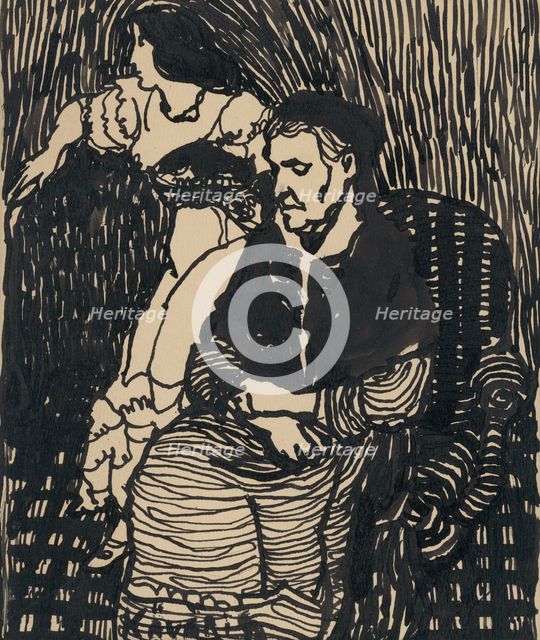 Old woman and young girl, 1908-1912. Creator: Konstantín Kövári-Kacmarik.