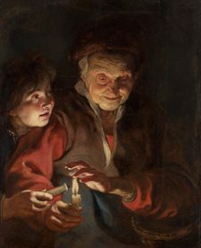 Old Woman and Boy with Candles. Creator: Peter Paul Rubens