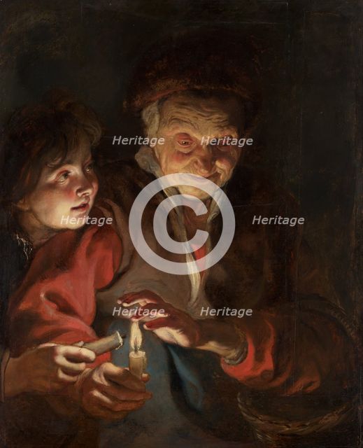 Old Woman and Boy with Candles. Creator: Peter Paul Rubens.