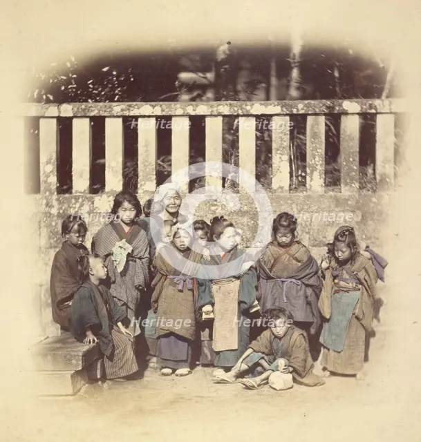 Old Woman and Children, about 1868. Creator: Felice Beato.