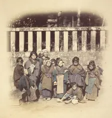 Old Woman and Children, about 1868. Creator: Felice Beato