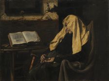 Old Woman Asleep, Mid 19th century. Creator: Unknown