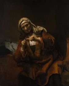Old Woman Cutting Her Nails, ca. 1655-60. Creator: Style of Rembrandt (Dutch, second or third quarter 17th century)