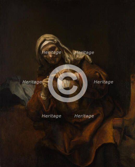 Old Woman Cutting Her Nails, ca. 1655-60. Creator: Style of Rembrandt (Dutch, second or third quarter 17th century).
