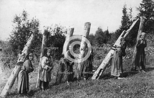 Old Woman Collecting Wood, 1913. Creator: GI Ivanov.
