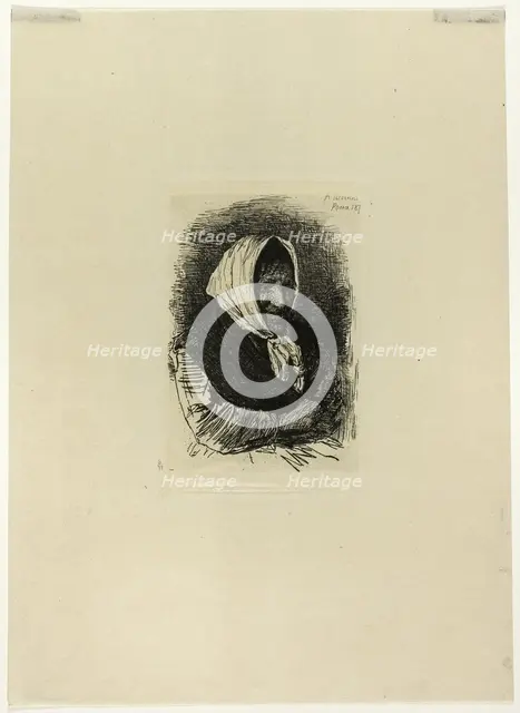 Old Woman Facing Right, 1874. Creator: Antonio Piccinni.