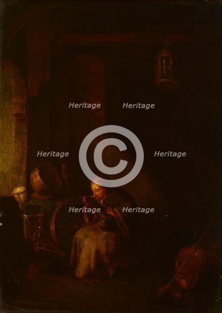 Old Woman in the Interior (Old Woman Eating Porridge)-Copy, 19th century. Creator: Unknown.