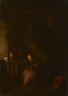 Old Woman in the Interior (Old Woman Eating Porridge)-Copy, 19th century. Creator: Unknown