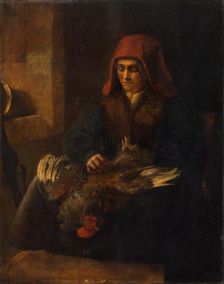 Old Woman Plucking a Fowl, 1650/1655. Creator: Anon