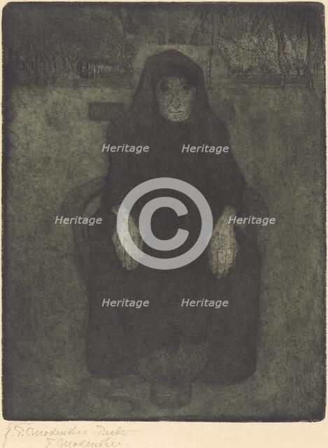 Old Woman, posthumous printing after 1919 by Felsing. Creator: Paula Modersohn-Becker.