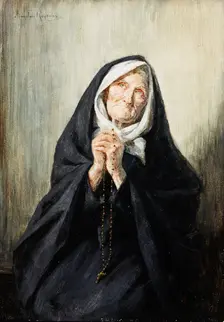 Old Woman Praying, 1907. Creator: Mieczyslaw Reyzner