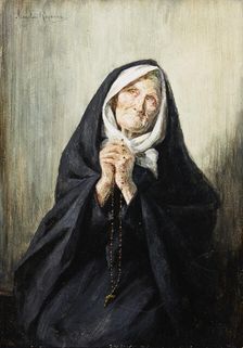 Old Woman Praying, 1907. Creator: Mieczyslaw Reyzner