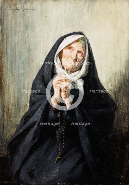 Old Woman Praying, 1907. Creator: Mieczyslaw Reyzner.