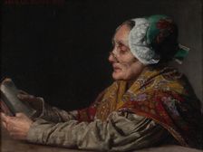 Old Woman Reading, 1883. Creator: Arvid Liljelund