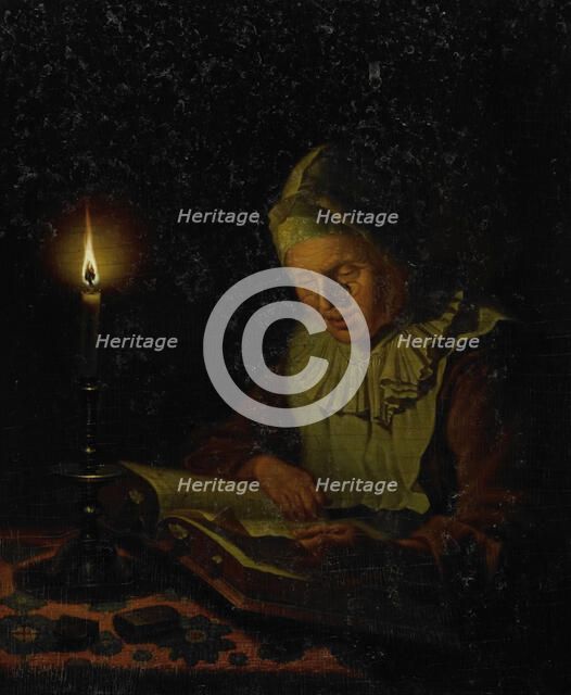 Old Woman Reading, 1800-1833. Creator: Adriaan Meulemans.