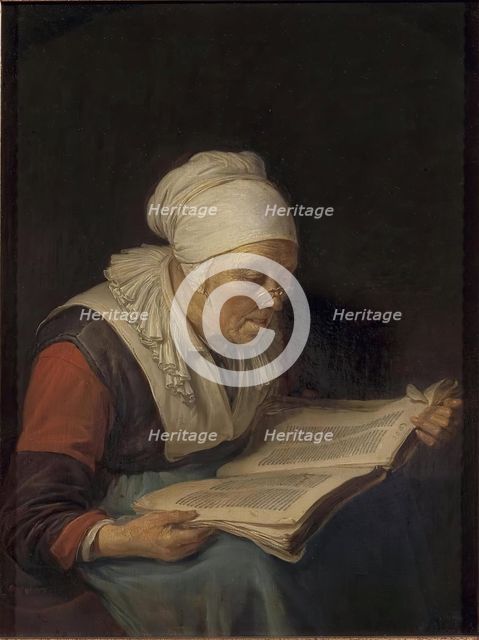 Old Woman Reading a Book, 1665. Creator: Gerrit Dou.