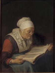 Old Woman Reading a Book, 1665. Creator: Gerrit Dou