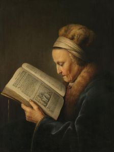 Old Woman Reading, c.1631-c.1632. Creator: Gerrit Dou