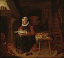 Old Woman Reading the Bible, 1663. Creator: Gerritsz Quiringh van Brekelenkam