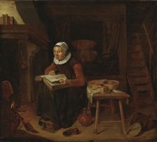 Old Woman Reading the Bible, 1663. Creator: Gerritsz Quiringh van Brekelenkam