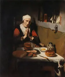 Old Woman Saying Grace, Known as The Prayer without End c.1656. Creator: Nicolaes Maes
