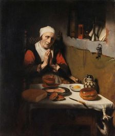 Old Woman Saying Grace, Known as The Prayer without End c.1656. Creator: Nicolaes Maes