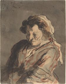 Old Woman Seated. Creator: Honore Daumier