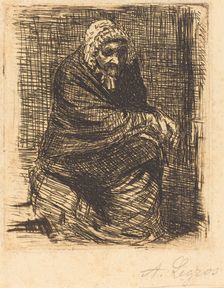 Old Woman Seated (La vieille femme assise). Creator: Alphonse Legros