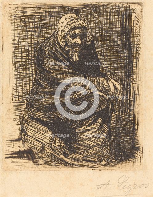 Old Woman Seated (La vieille femme assise). Creator: Alphonse Legros.