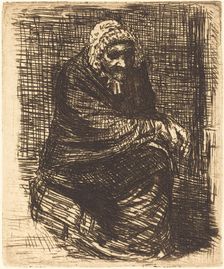 Old Woman Seated (La vieille femme assise). Creator: Alphonse Legros