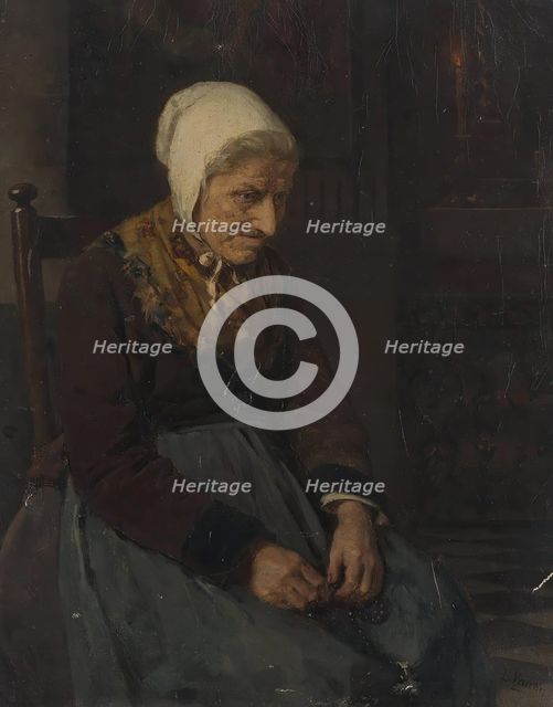 Old Woman seated on a Chair, 2nd half of 19th century. Creator: Benjamin Vautier.