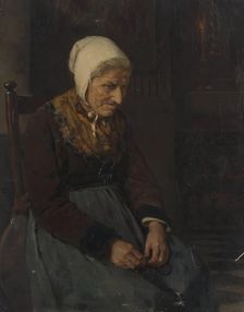 Old Woman seated on a Chair, 2nd half of 19th century. Creator: Benjamin Vautier