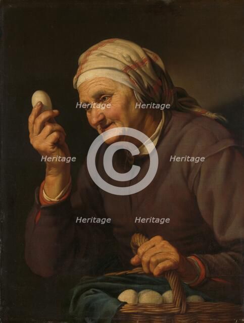 Old Woman Selling Eggs, 1632. Creator: Hendrick Bloemaert.