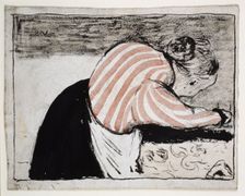 Old woman setting the table, 19th century. Creator: Edouard Vuillard