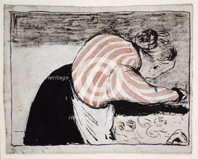 Old woman setting the table, 19th century. Creator: Edouard Vuillard.