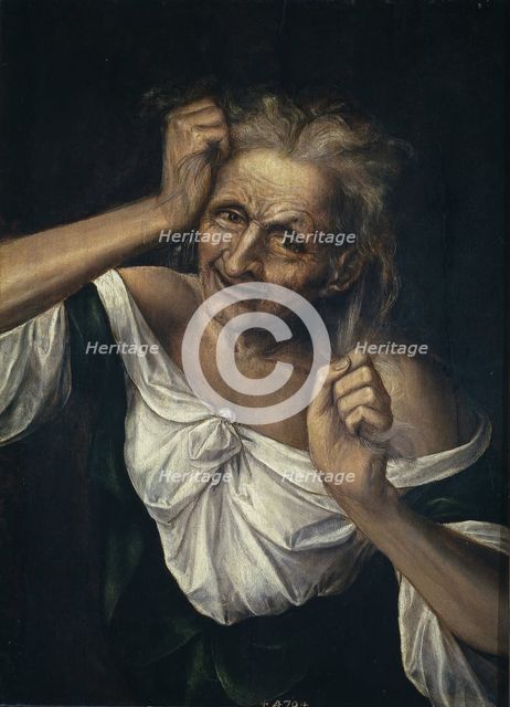 Old Woman Tearing at her Hair. Artist: Massys, Quentin (1466–1530)